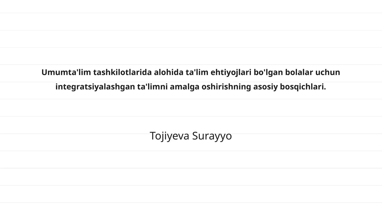 Integratsiyalashgan ta'lim 1