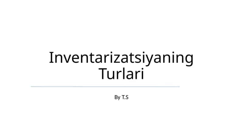 Xom ashyo inventarizatsiyasi 1