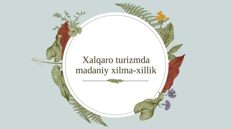 Madaniy xilma-xillik 1