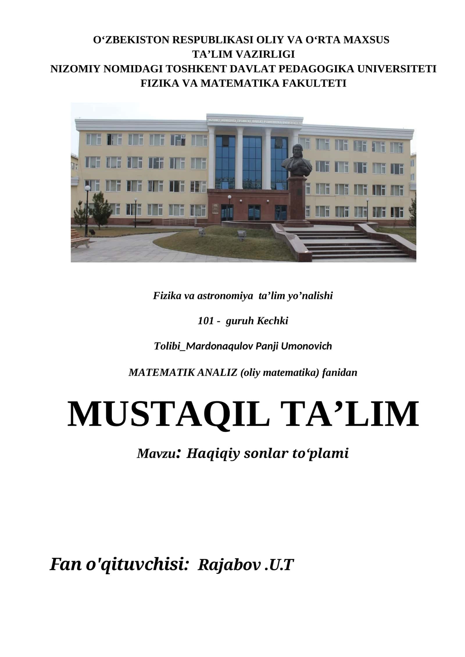 Haqiqiy sonlar to‘plami 1