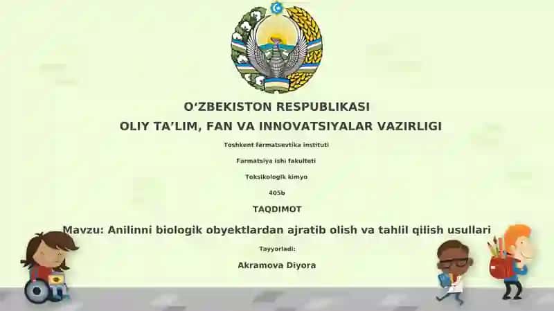 Anilinni biologik obyektlardan ajratib olish va tahlil qilish usullari
