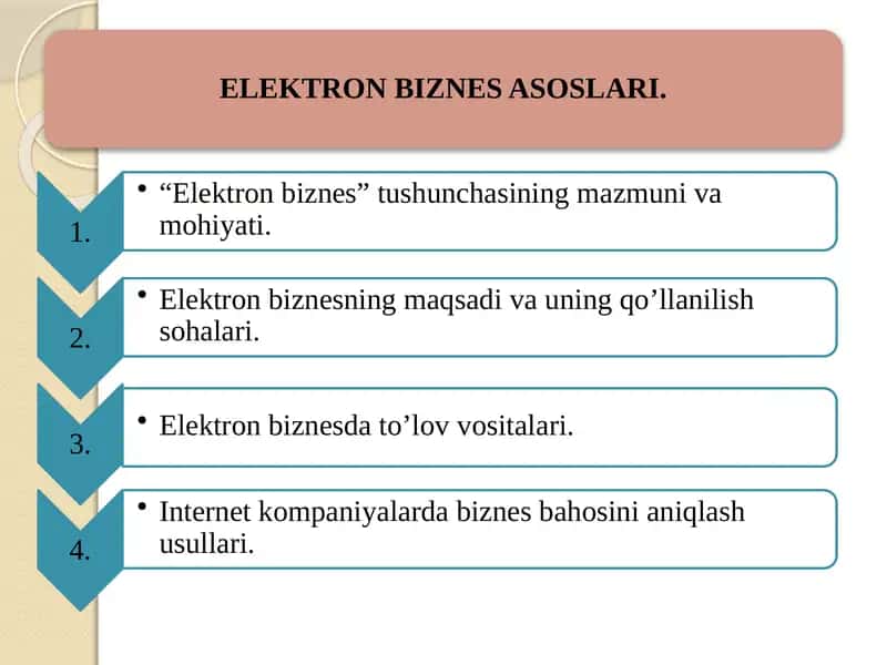 ELEKTRON BIZNES ASOSLARI 1