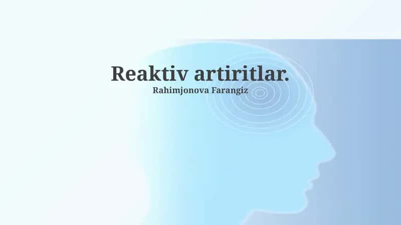 Reaktiv Artritni Davolash va Oldini Olish 1