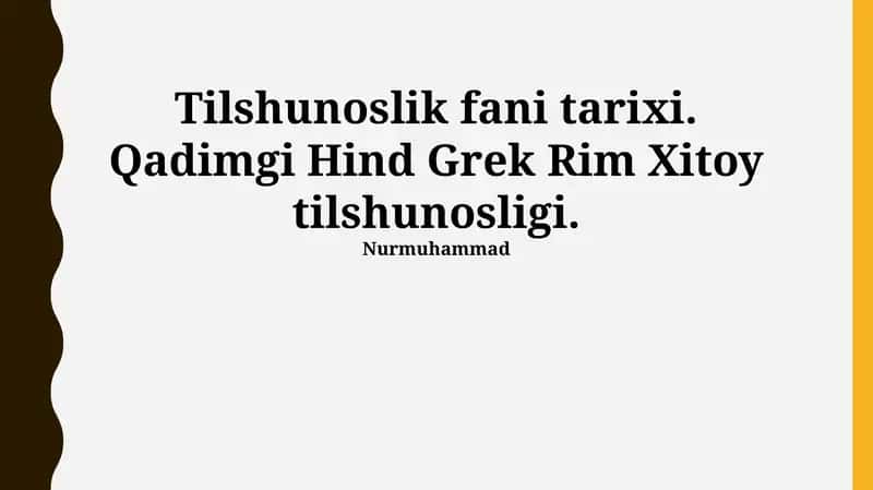 Qadimgi Yunon tilshunosligi 1