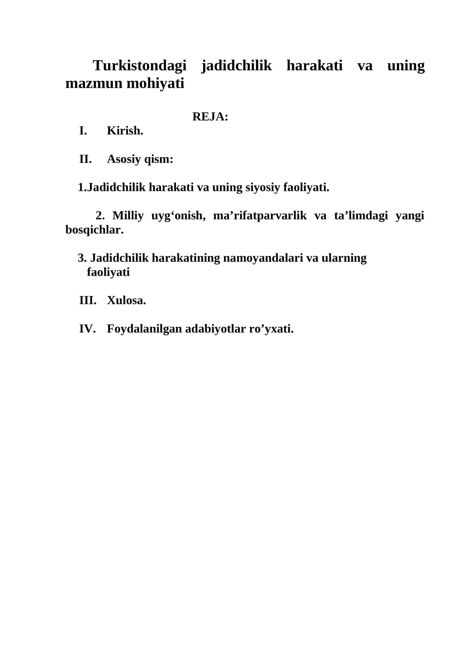 Turkistondagi jadidchilik harakati va uning mazmun mohiyati 1