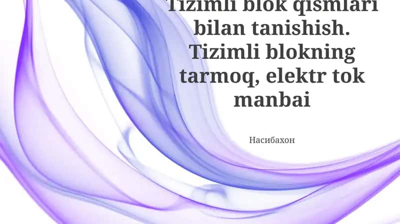 Tizimli bloklar 1