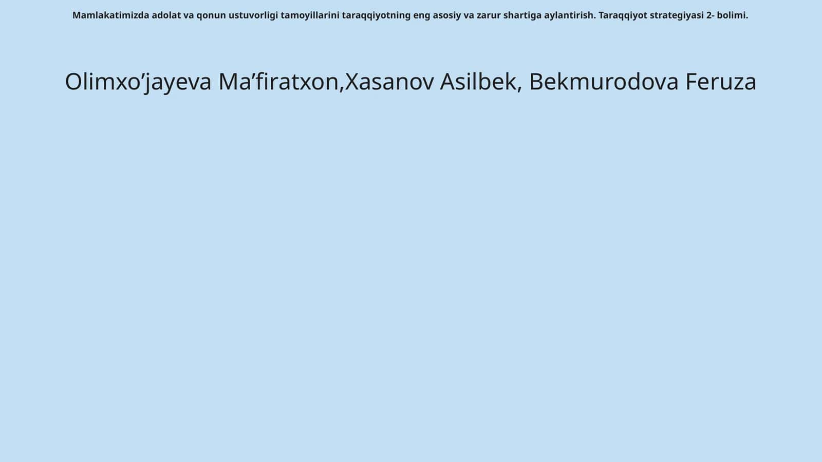 Adolat va Qonun Ustuvorligi 1