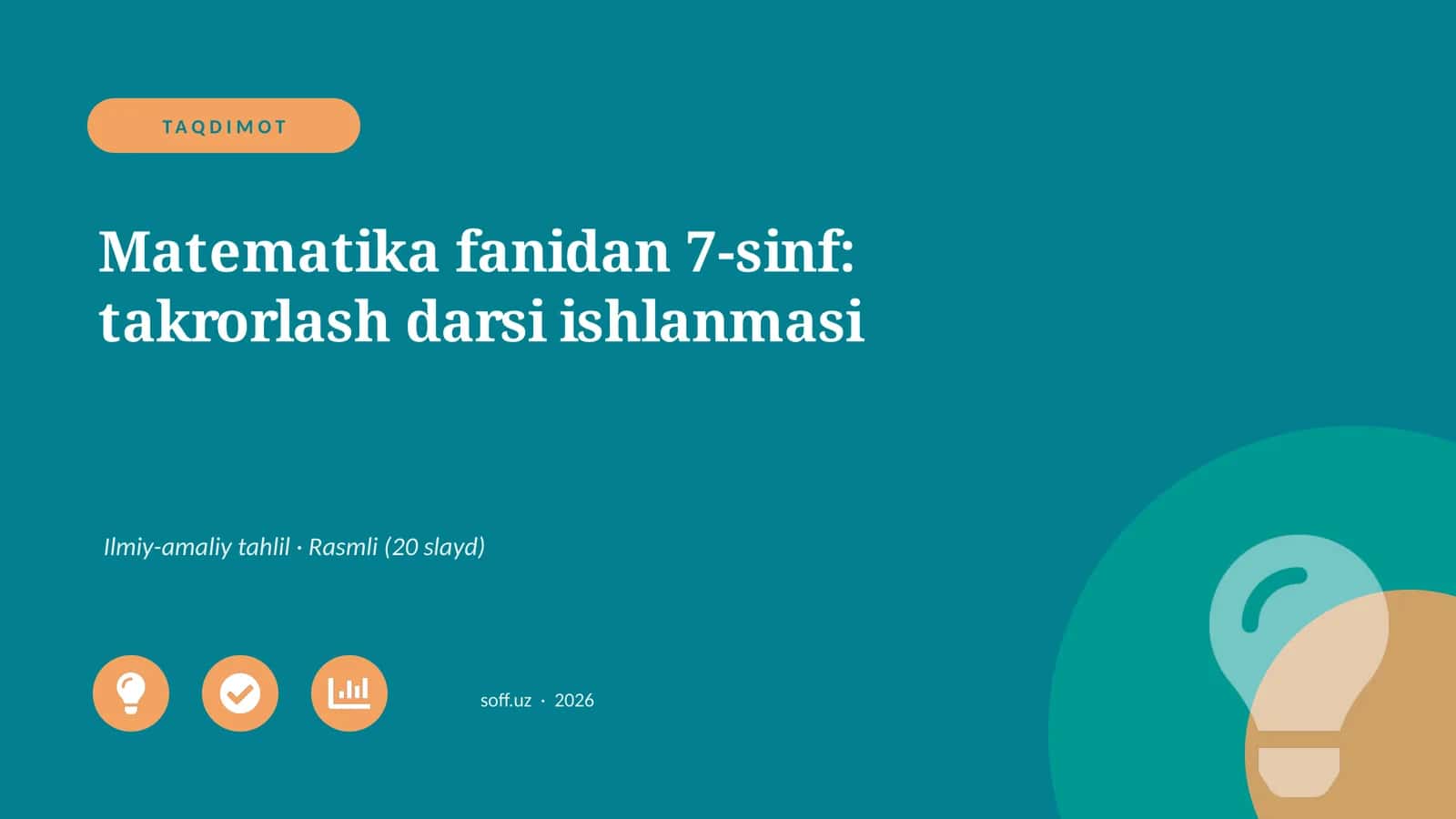 Matematika fanidan 7-sinf: takrorlash darsi ishlanmasi 1