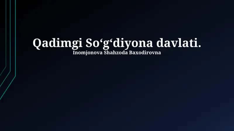 Qadimgi Soʻgʻdiyona davlati 1