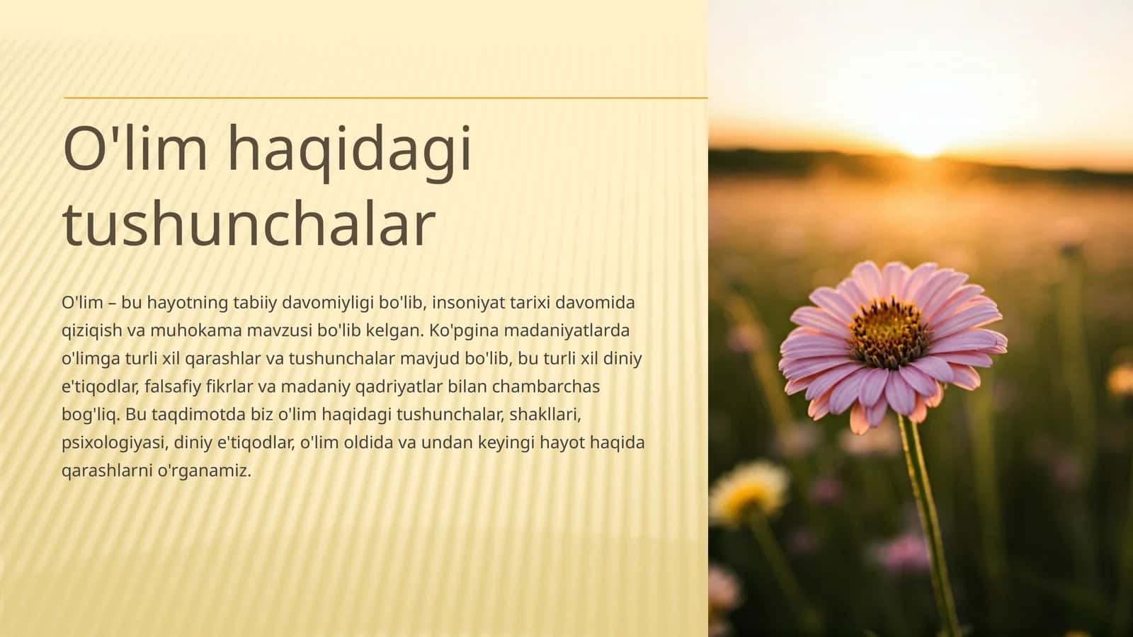 O'lim haqidagi tushunchalar 1