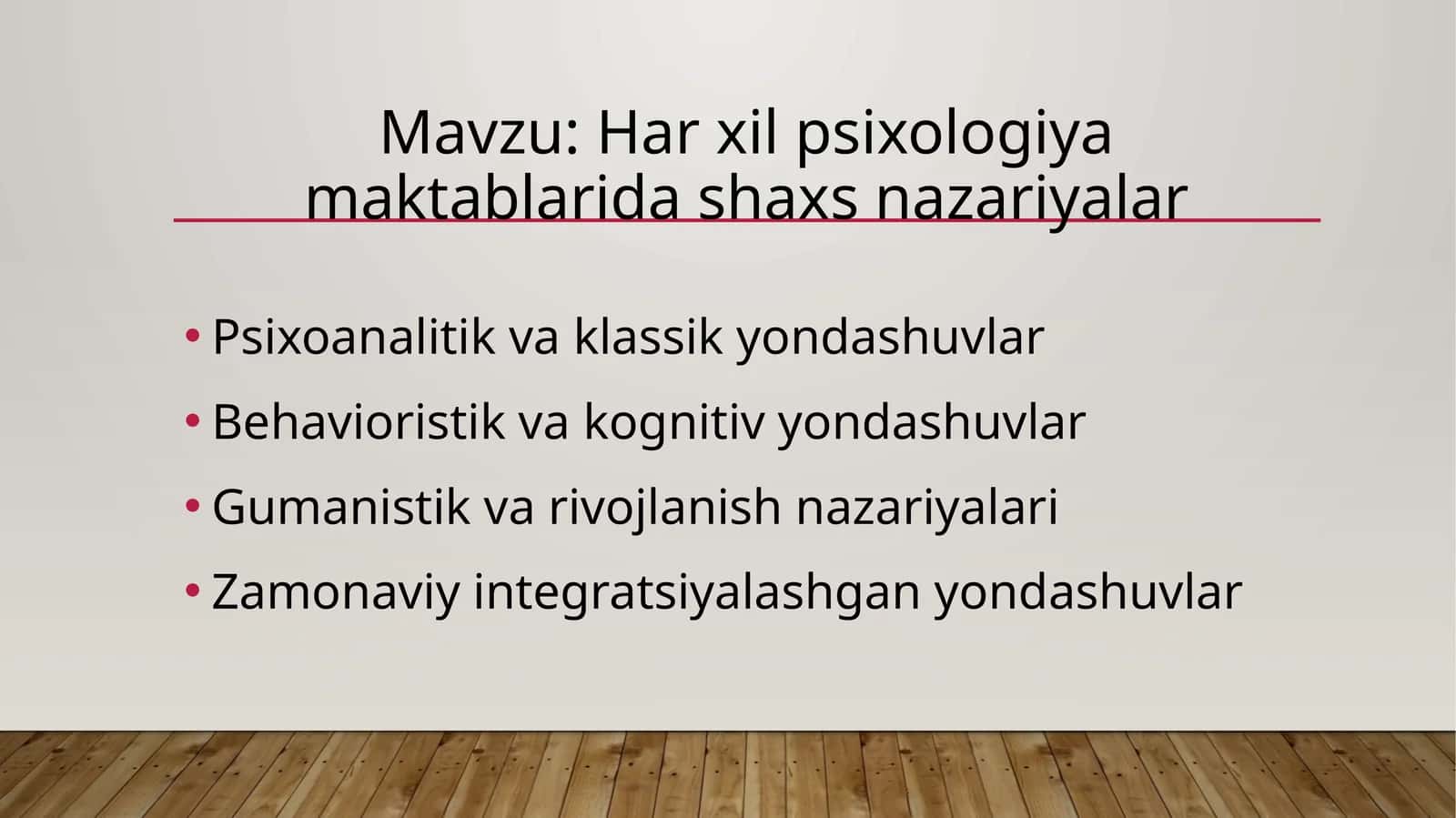 Har xil psixologiya maktablarida shaxs nazariyalar 1