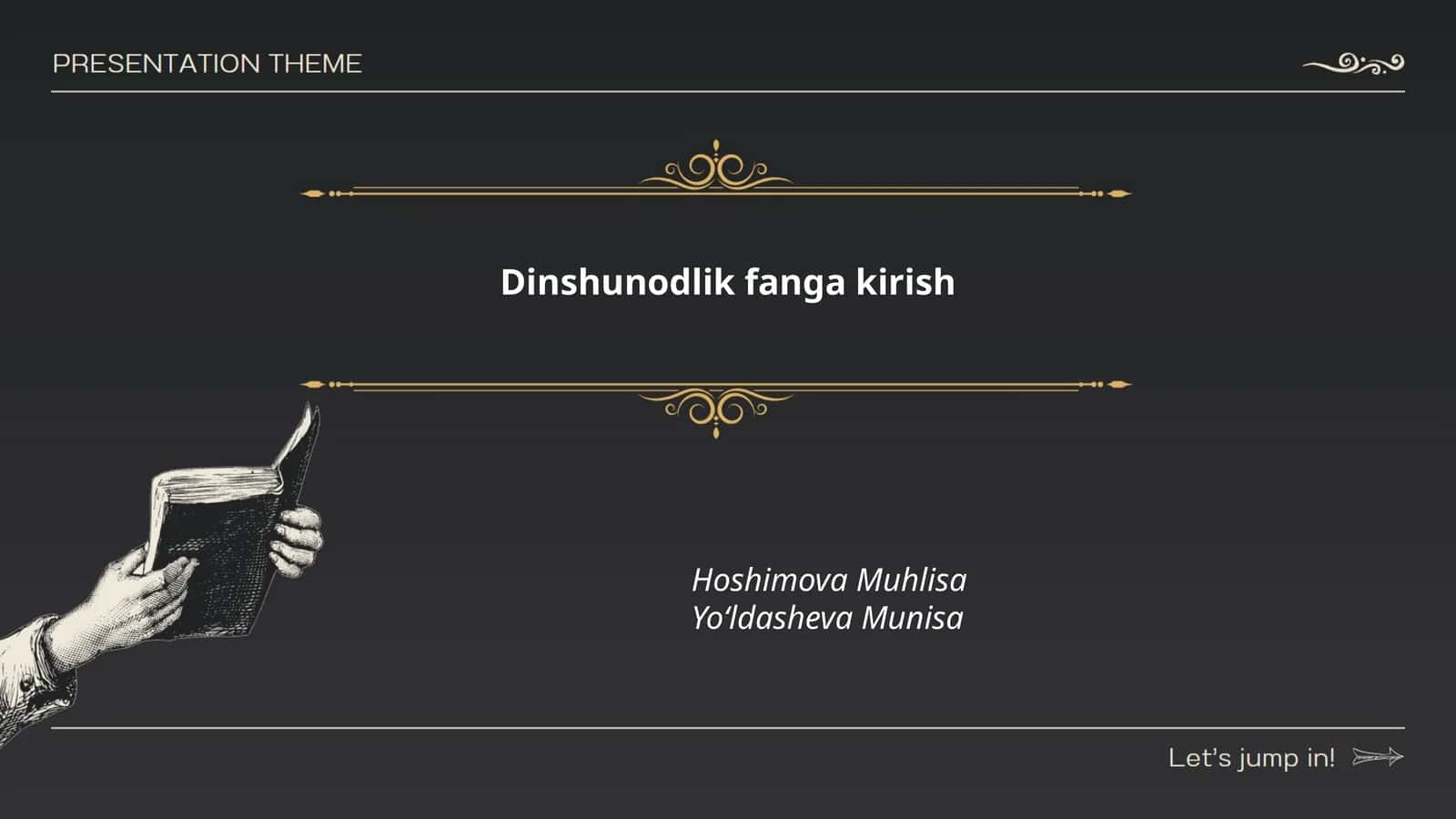 Dinshunodlik fanga kirish 1