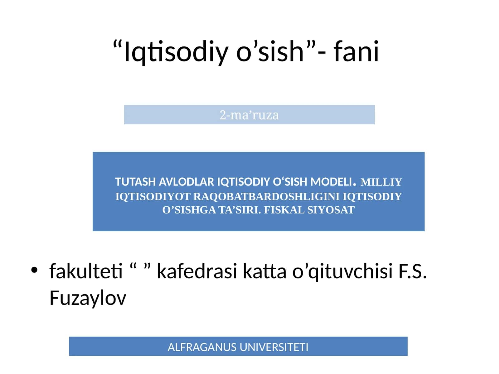 TUTASH AVLODLAR IQTISODIY O‘SISH MODELI 1