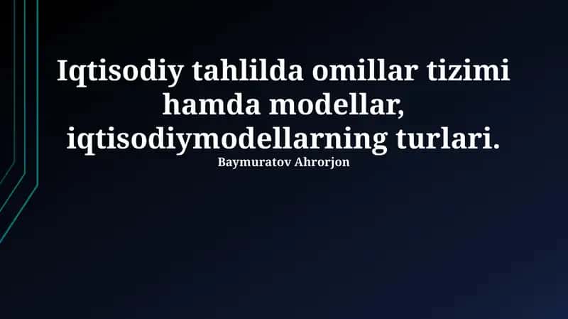 Iqtisodiy tahlil 1