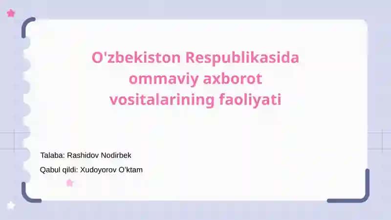 O'zbekiston ommaviy axborot vositalari tarixi