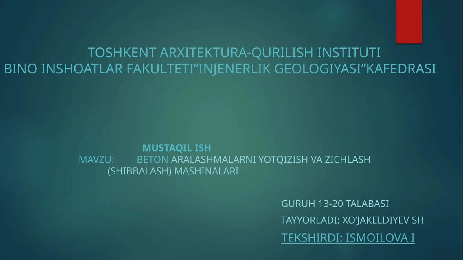 Injenerlik Geologiyasi Kafedrasi 1