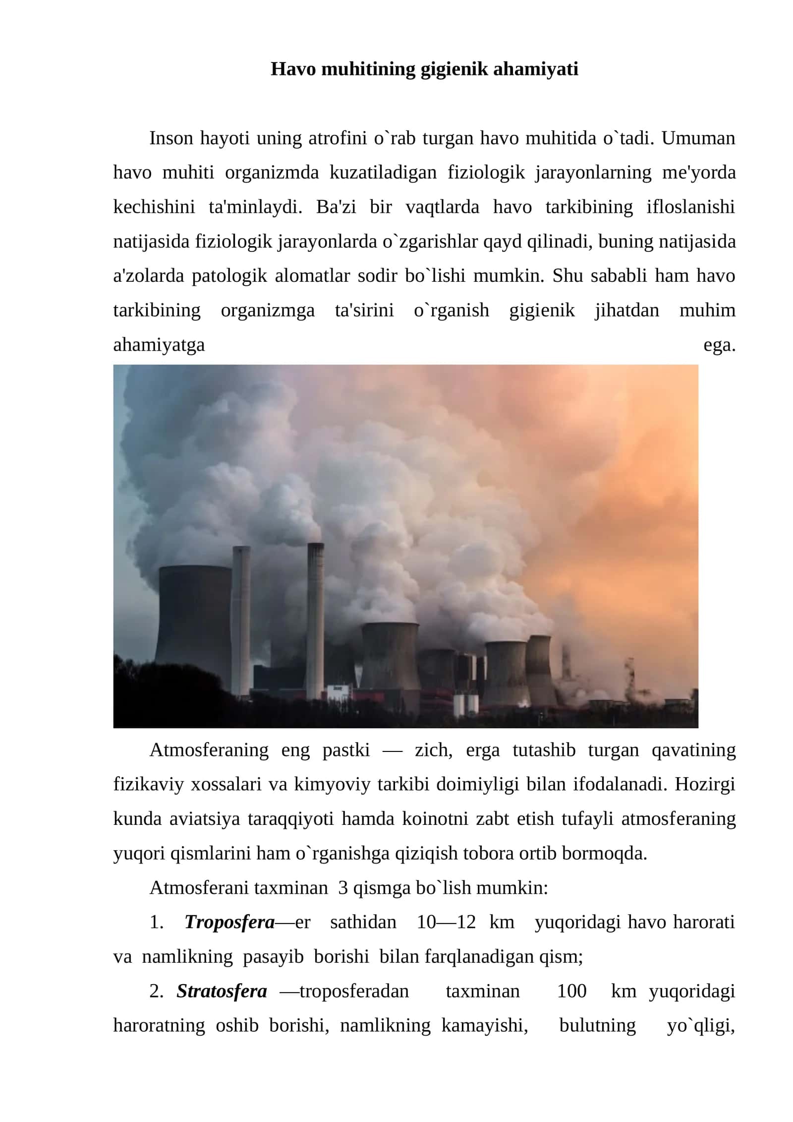 Havo muhitining gigiеnik ahamiyati 1