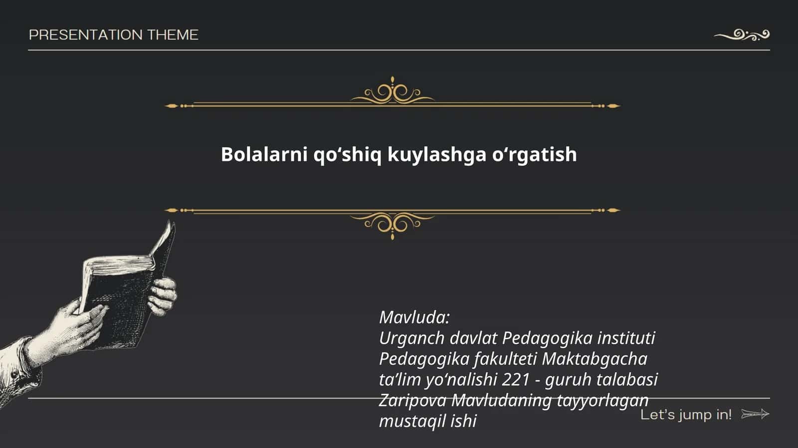 Bolalarni qoʻshiq kuylashga oʻrgatish 1