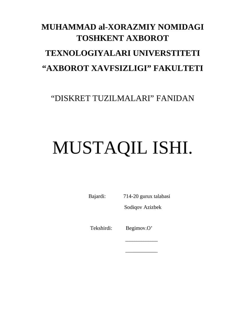 DISKRET TUZILMALARI 1