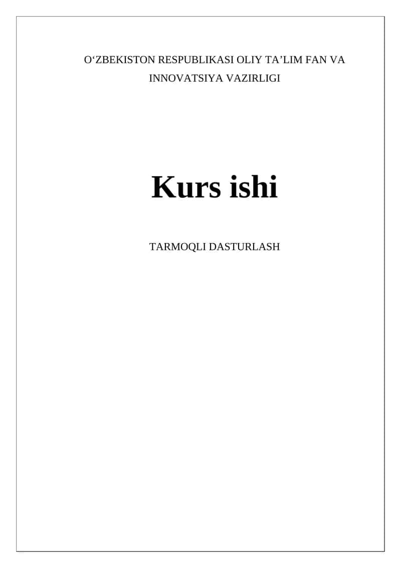Tarmoqli dasturlash 1