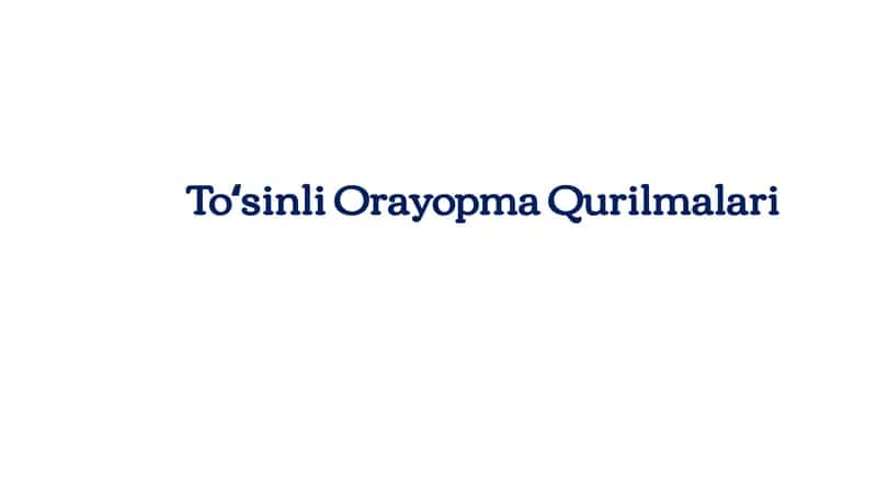 Toʻsinli Orayopma Qurilmalari 1
