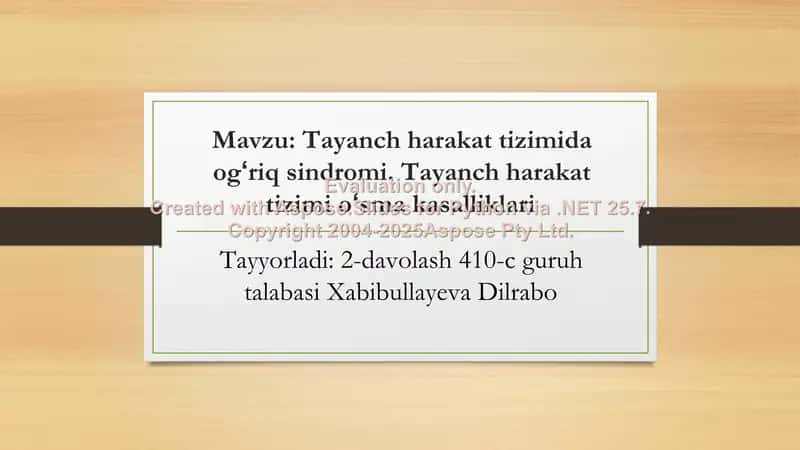 Tayanch harakat tizimida og‘riq sindromi 1
