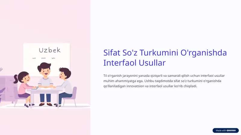 Sifat So'z Turkumini O'rganishda Interfaol Usullar 1