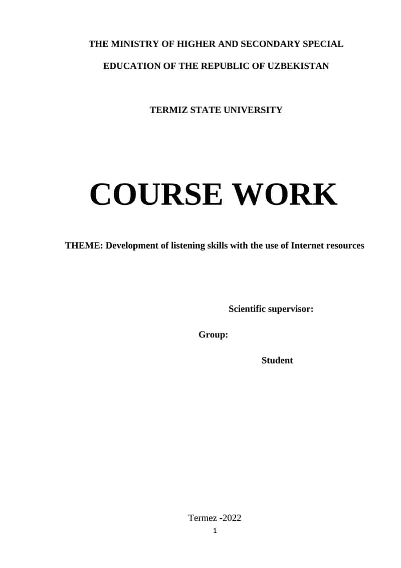 Development of listening skills with the use of Internet resources 1