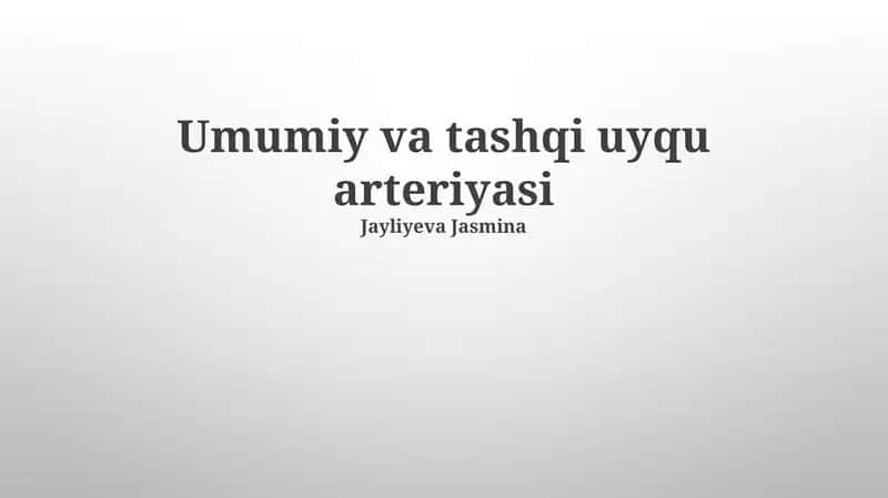 Tashqi uyqu arteriyasi 1