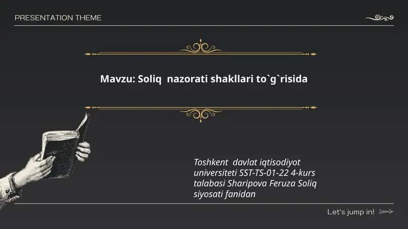 Soliq nazorati shakllari to`g`risida 1
