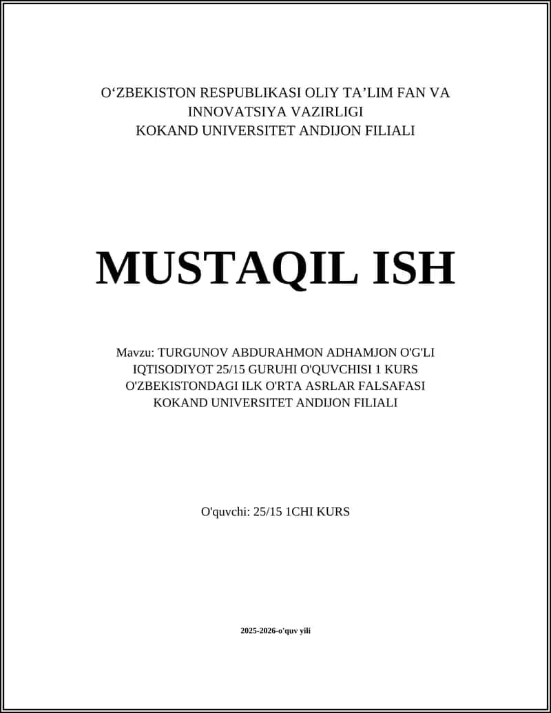 Oʻzbekistondagi ilk oʻrta asrlar falsafasi 1