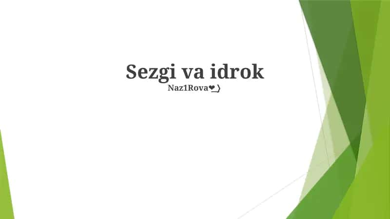 Sezgi va idrok 1
