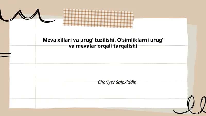 Meva xillari va urugʻ tuzilishi 1
