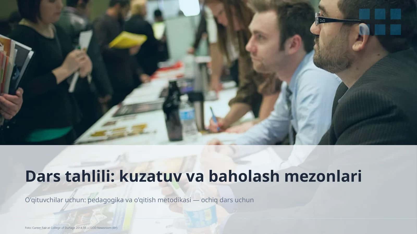 Dars tahlili: kuzatuv va baholash mezonlari 1