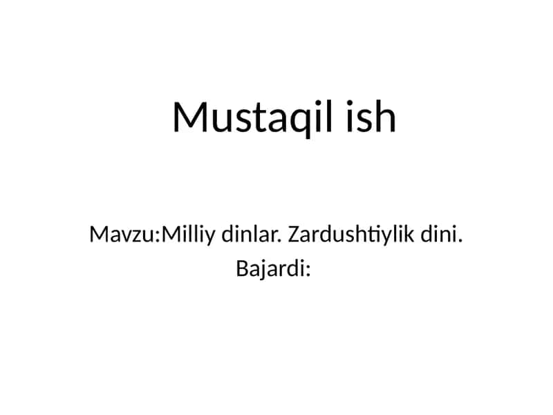 Zardushtiylik dini 1
