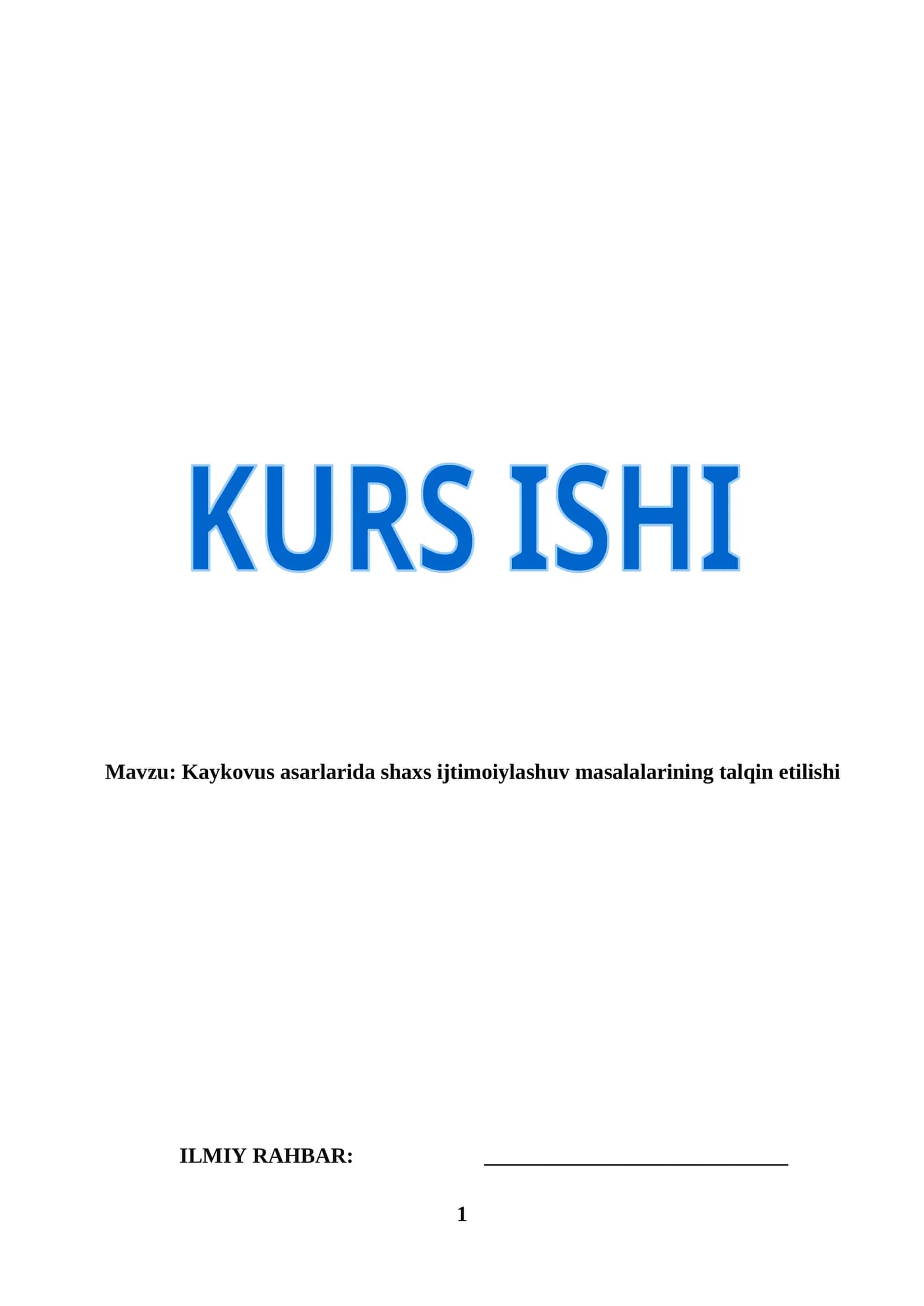 Kaykovus asarlarida shaxs ijtimoiylashuv masalalarining talqin etilishi 1