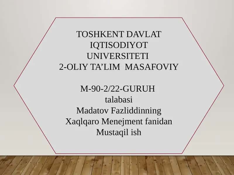 Tashqi bozorda faoliyat sohasini tanlash 1