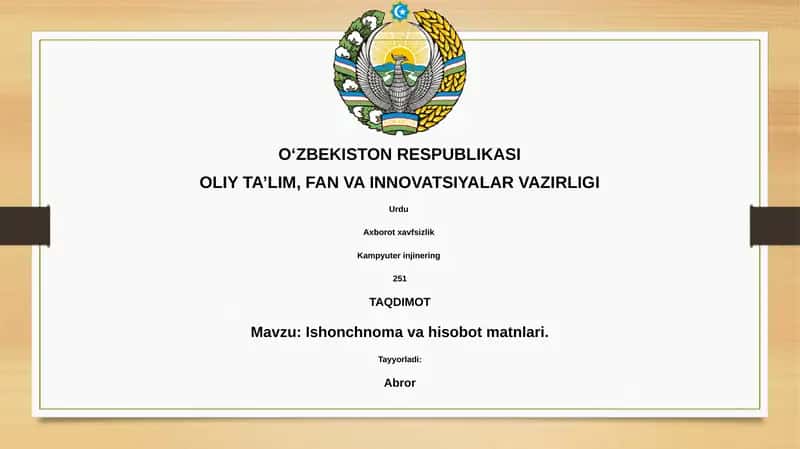 Ishonchnoma va hisobot matnlari 1