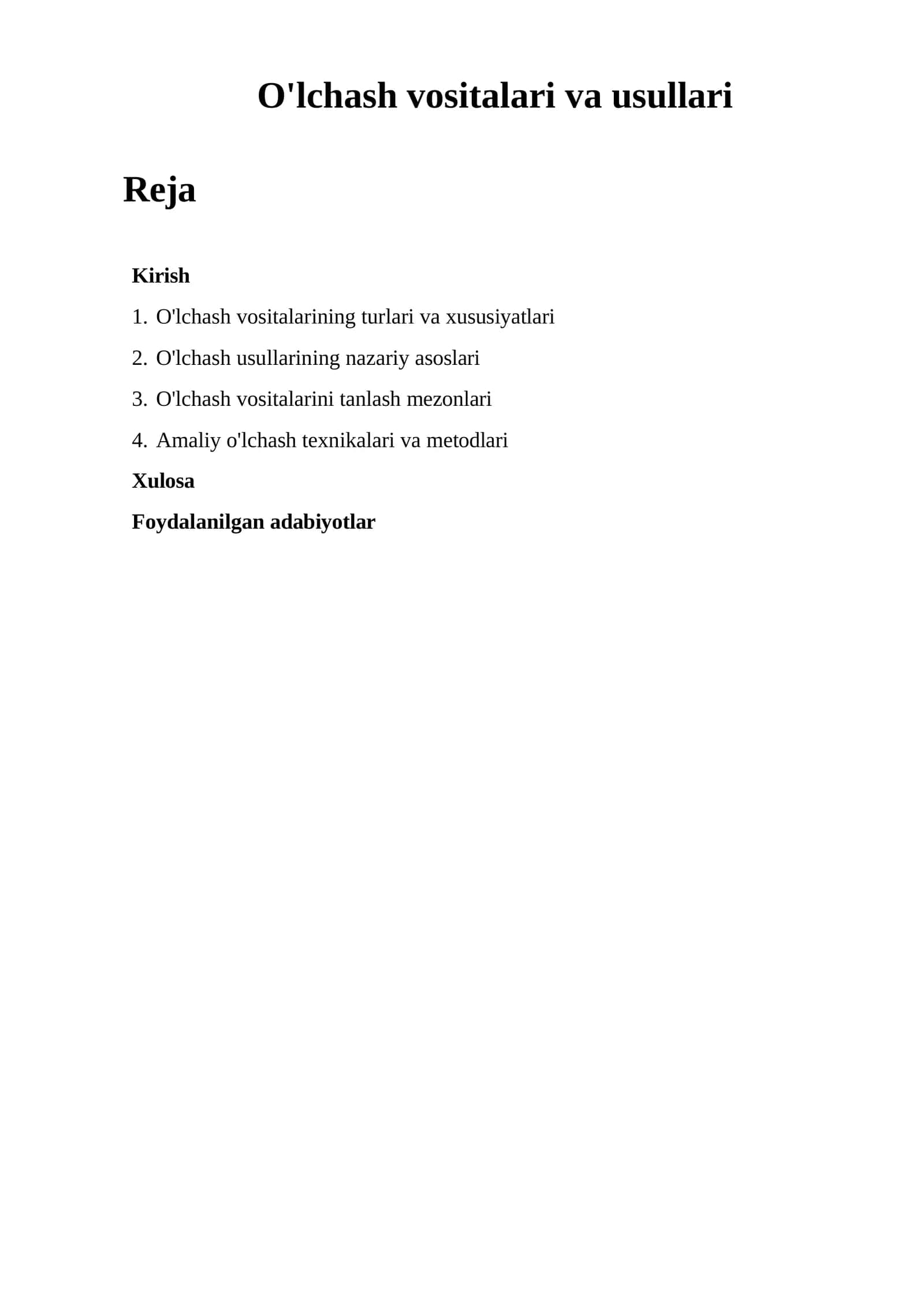 O'lchash vositalari va usullari 1