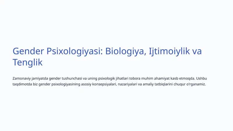 Gender Psixologiyasi 1