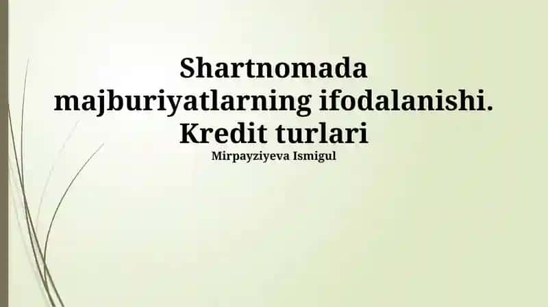 Kredit turlari