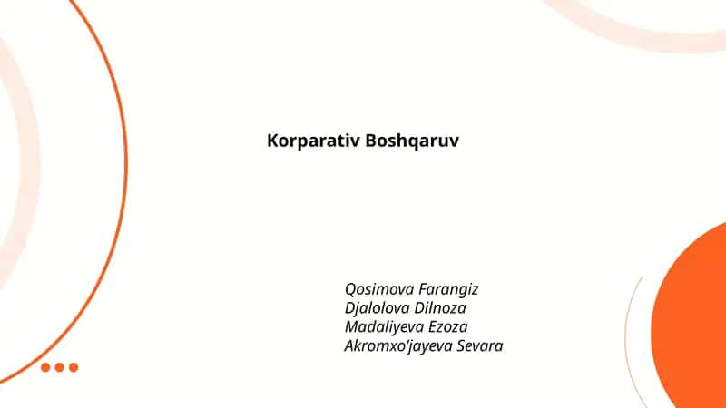 Korparativ Boshqaruv 1