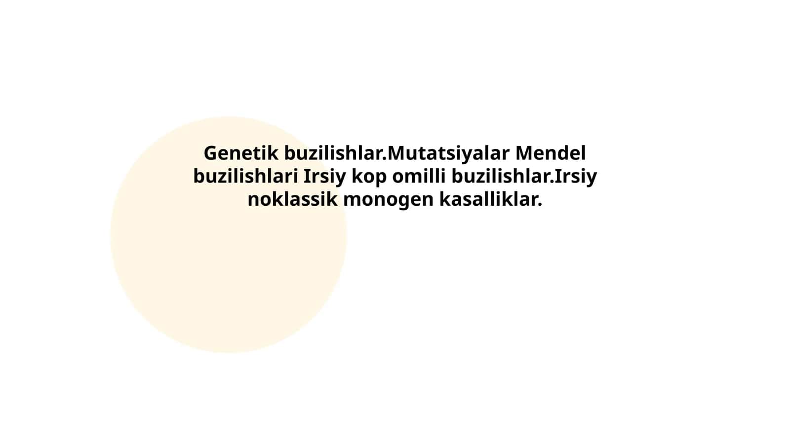 Genetik buzilishlar va mutatsiyalar 1