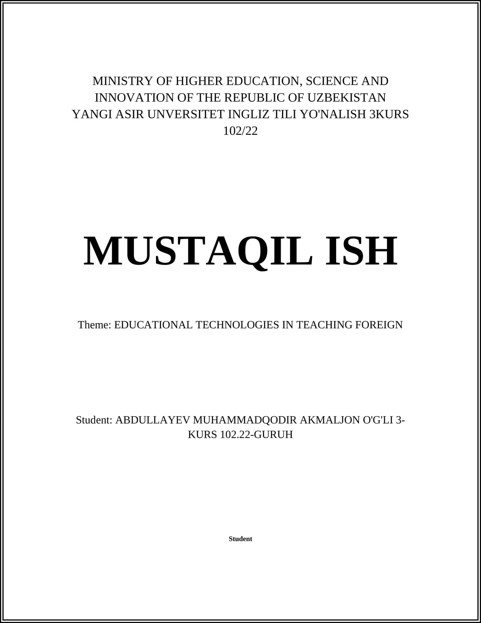 Blended Learning in Foreign Language Education 1