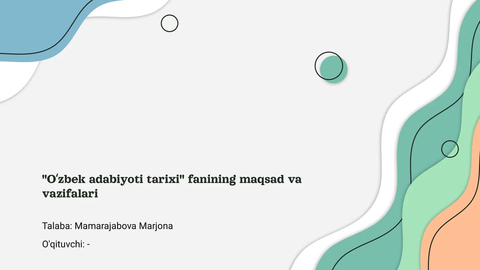 Oʻzbek adabiyoti tarixi 1