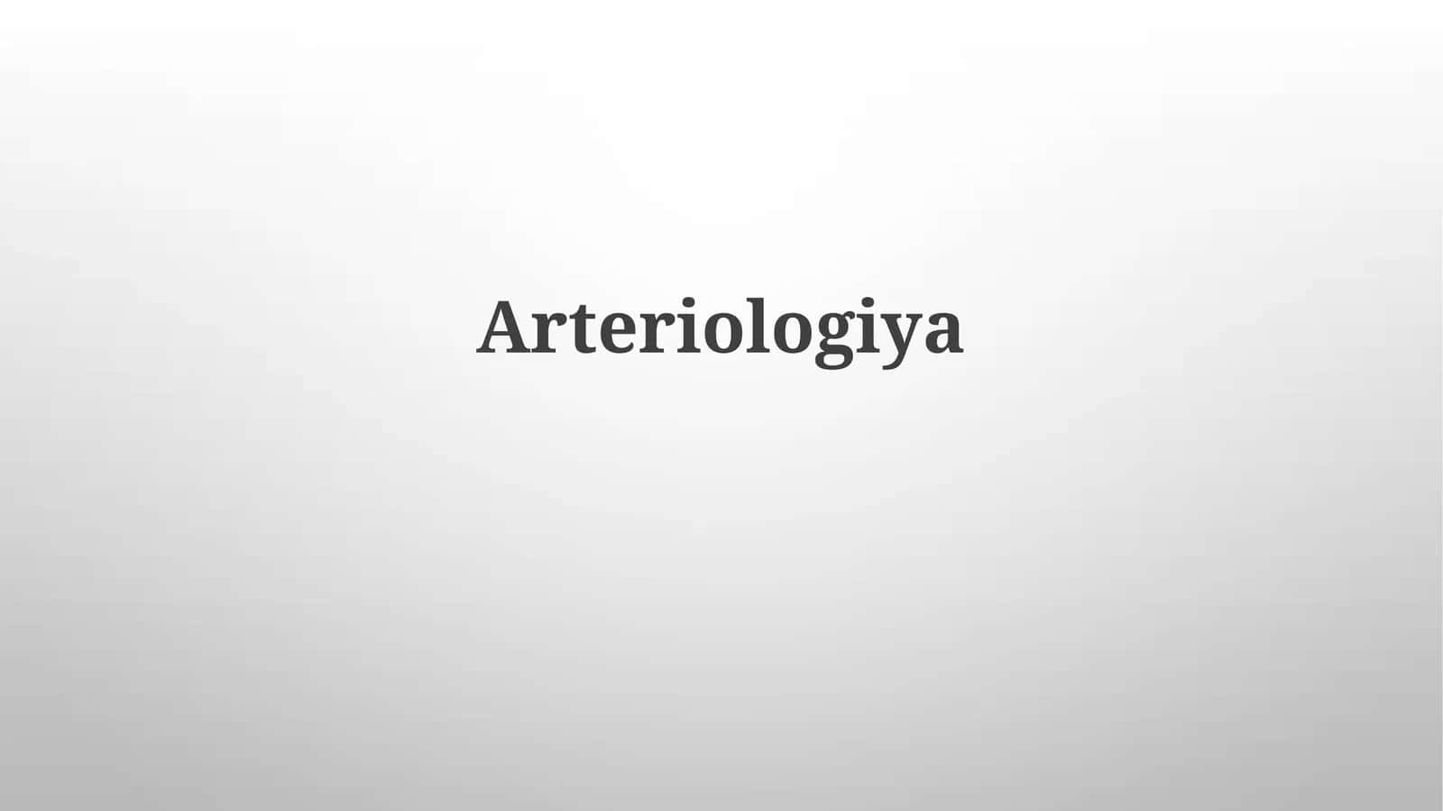 Arteriologiya 1