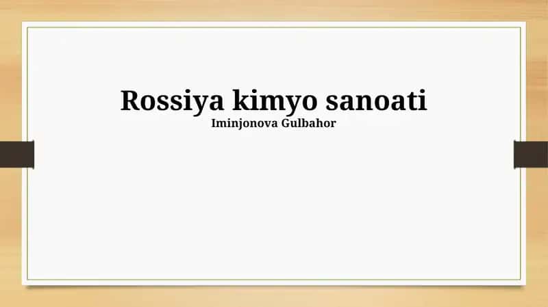 Rossiya kimyo sanoati 1