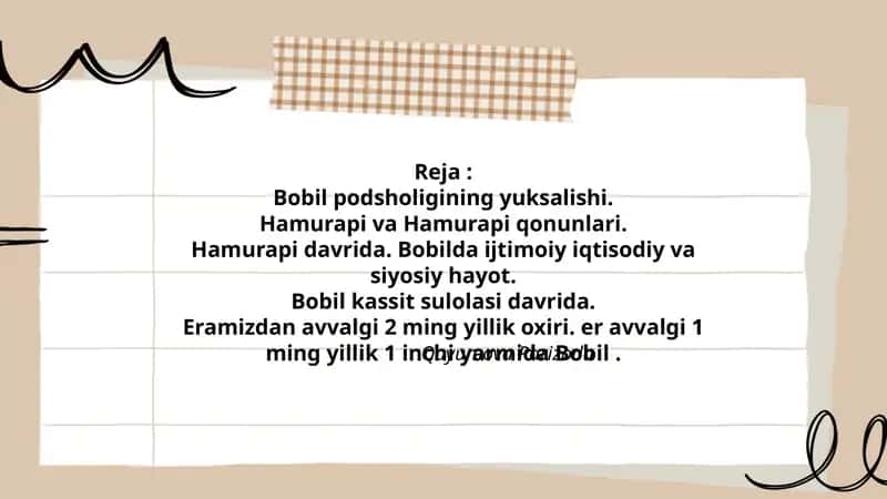 Bobil podsholigining yuksalishi 1