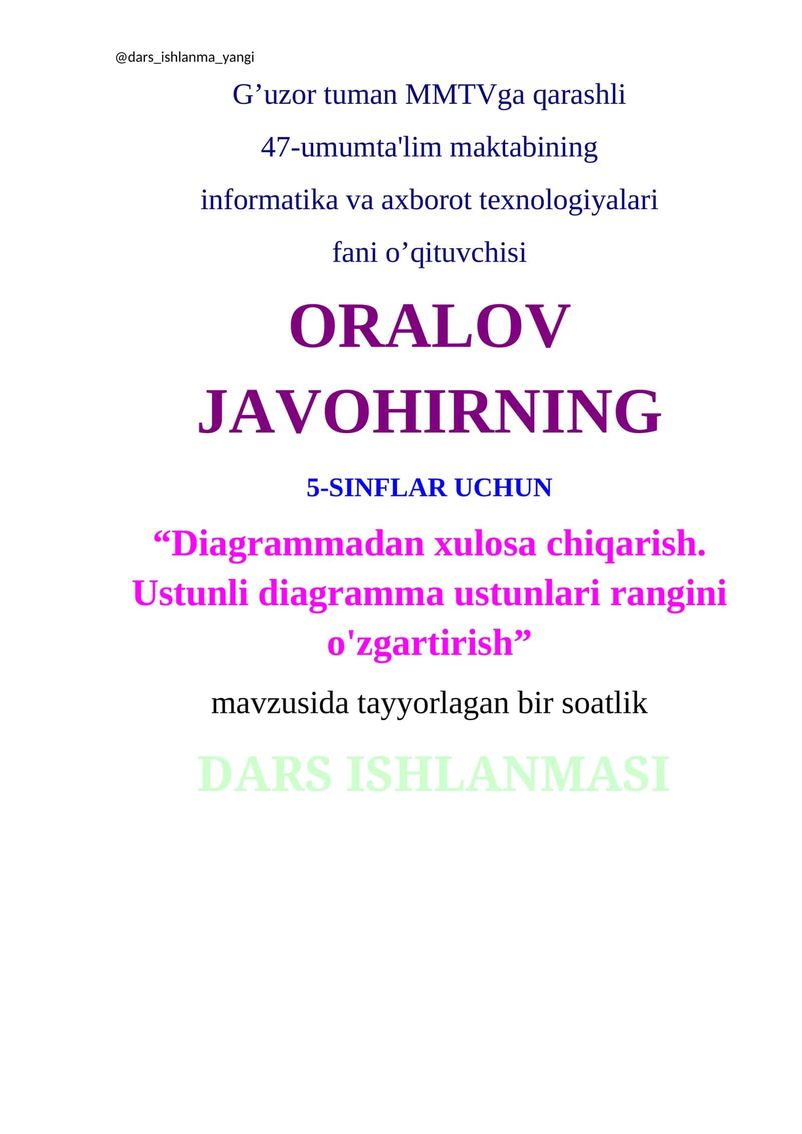 Diagrammadan xulosa chiqarish 1