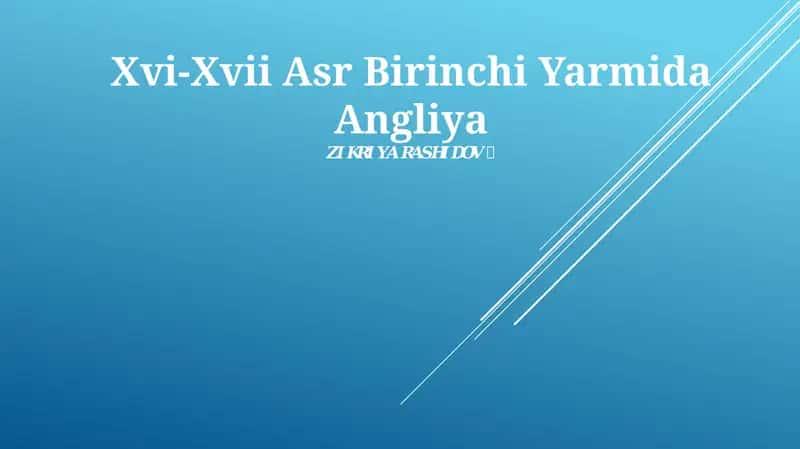 Xvi-Xvii Asr Birinchi Yarmida Angliya 1